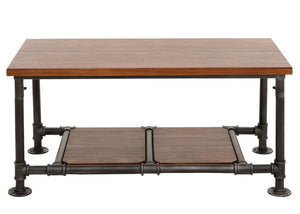 Couchtisch Wohnzimmertisch Sofatisch Beistelltisch Industrial 48x100x50cm braun