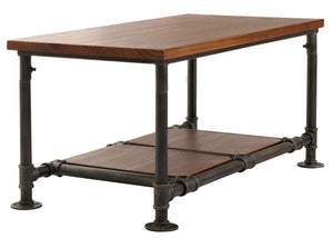 Couchtisch Wohnzimmertisch Sofatisch Beistelltisch Industrial 48x100x50cm braun
