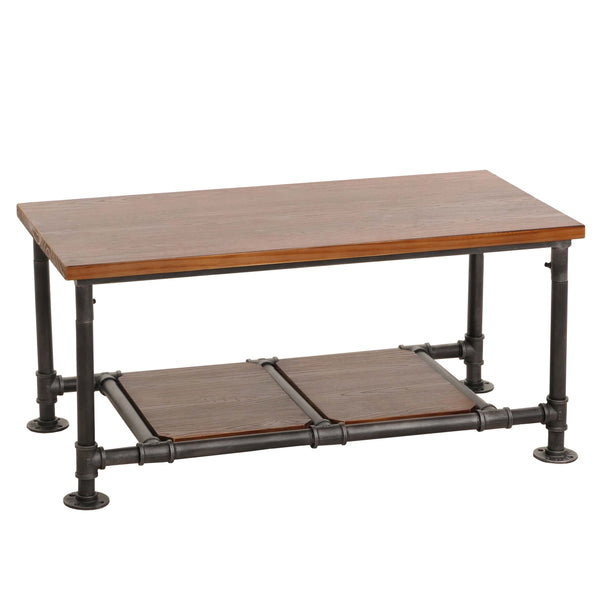 Couchtisch Wohnzimmertisch Sofatisch Beistelltisch Industrial 48x100x50cm braun
