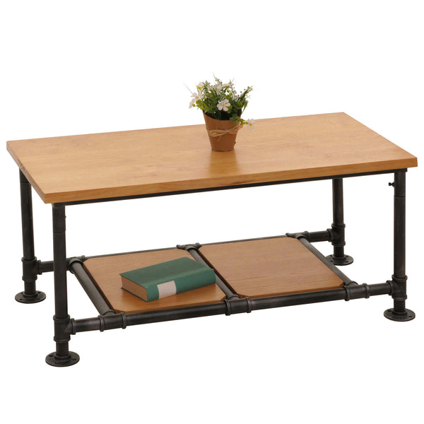 Couchtisch Wohnzimmertisch Sofatisch Beistelltisch Industrial 48x100x50cm natur