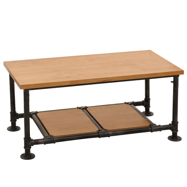 Couchtisch Wohnzimmertisch Sofatisch Beistelltisch Industrial 48x100x50cm natur