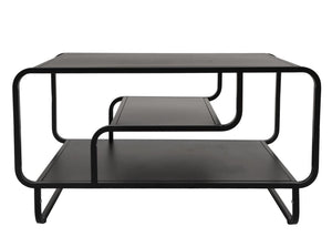 Couchtisch Wohnzimmertisch Industrial 3 Ablagen Metall 45x80x40cm schwarz