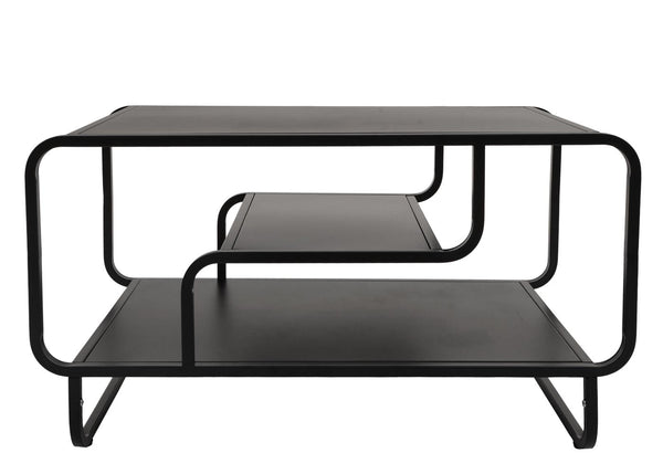 Couchtisch Wohnzimmertisch Industrial 3 Ablagen Metall 45x80x40cm schwarz