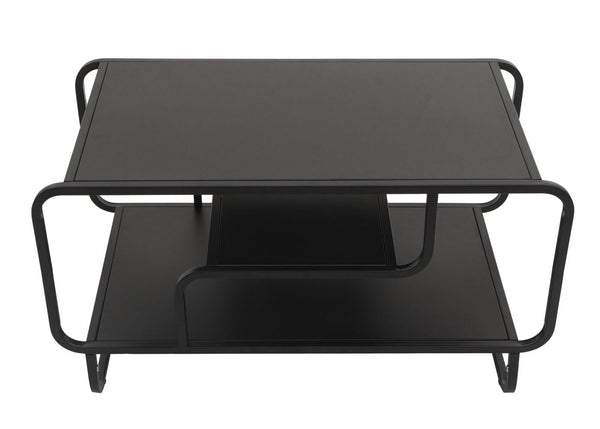 Couchtisch Wohnzimmertisch Industrial 3 Ablagen Metall 45x80x40cm schwarz