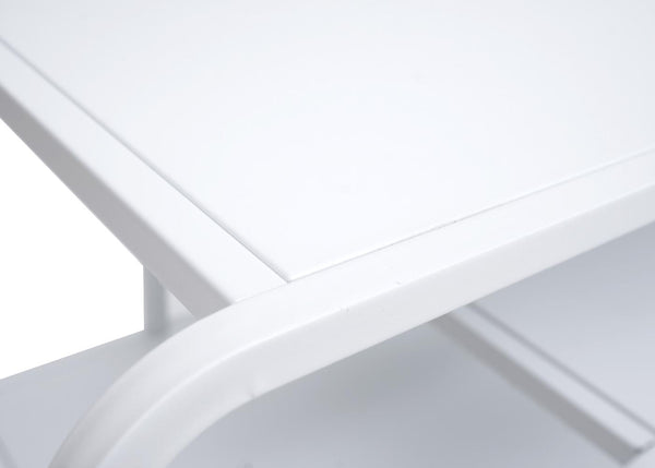 Couchtisch Wohnzimmertisch Industrial 3 Ablagen Metall 45x80x40cm weiss