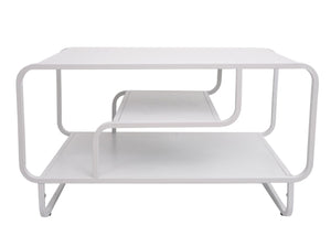 Couchtisch Wohnzimmertisch Industrial 3 Ablagen Metall 45x80x40cm weiss