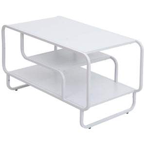 Couchtisch Wohnzimmertisch Industrial 3 Ablagen Metall 45x80x40cm weiss