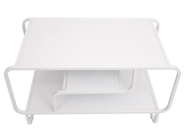 Couchtisch Wohnzimmertisch Industrial 3 Ablagen Metall 45x80x40cm weiss