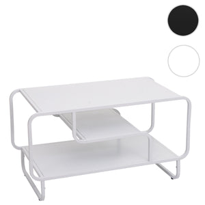 Couchtisch Wohnzimmertisch Industrial 3 Ablagen Metall 45x80x40cm weiss