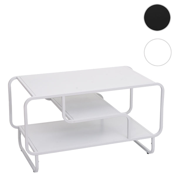 Couchtisch Wohnzimmertisch Industrial 3 Ablagen Metall 45x80x40cm weiss