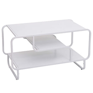 Couchtisch Wohnzimmertisch Industrial 3 Ablagen Metall 45x80x40cm weiss