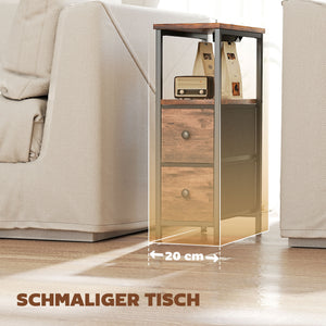 Couchtisch mit Ladestation und Schubladen rustikal braun