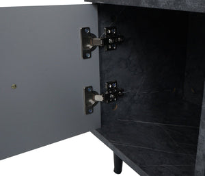 Couchtisch Beistelltisch Sofatisch Schubladen Türen 43x100x60cm Marmor-Optik grau