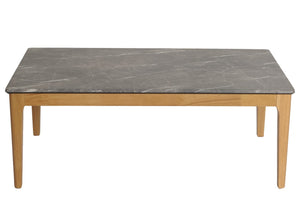 Couchtisch Beistelltisch Sofatisch HDF Laminat 46x120x70cm Marmoroptik helle Beine
