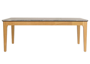 Couchtisch Beistelltisch Sofatisch HDF Laminat 46x120x70cm Marmoroptik helle Beine