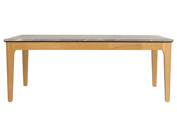 Couchtisch Beistelltisch Sofatisch HDF Laminat 46x120x70cm Marmoroptik helle Beine