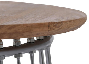Couchtisch Beistelltisch Kaffeetisch Loungetisch Metall MDF rund Ø50cm braun