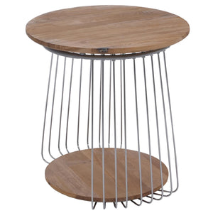 Couchtisch Beistelltisch Kaffeetisch Loungetisch Metall MDF rund Ø50cm braun
