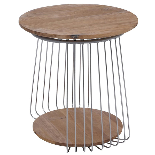 Couchtisch Beistelltisch Kaffeetisch Loungetisch Metall MDF rund Ø50cm braun