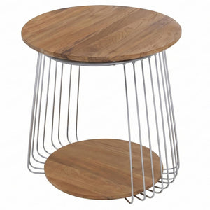 Couchtisch Beistelltisch Kaffeetisch Loungetisch Metall MDF rund Ø50cm braun