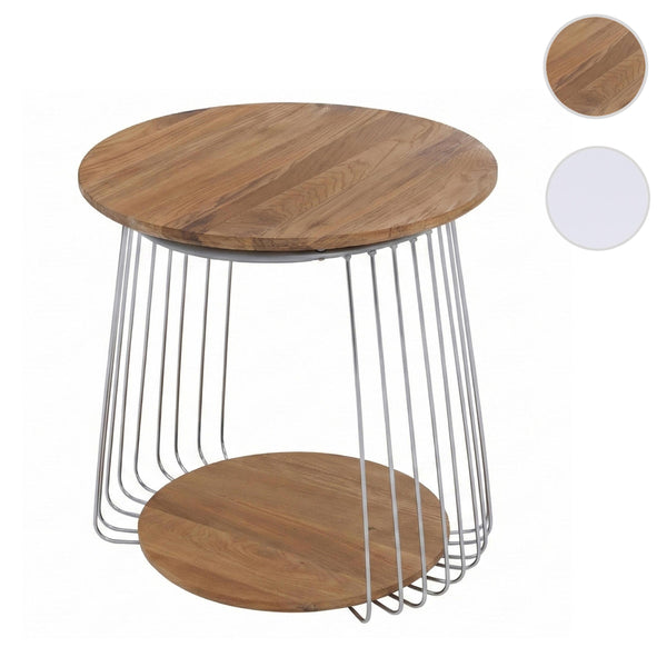 Couchtisch Beistelltisch Kaffeetisch Loungetisch Metall MDF rund Ø50cm braun
