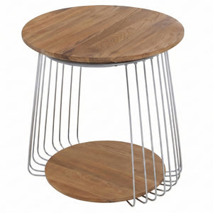 Couchtisch Beistelltisch Kaffeetisch Loungetisch Metall MDF rund Ø50cm braun