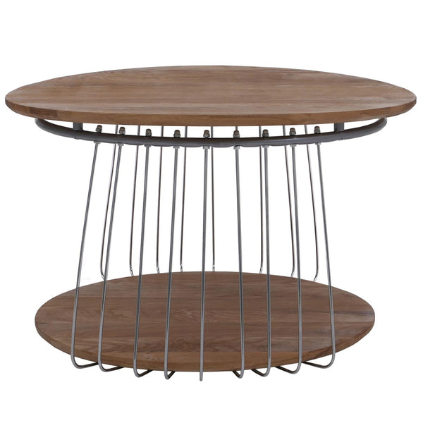 Couchtisch Beistelltisch Kaffeetisch Loungetisch Metall MDF rund Ø70cm braun