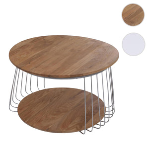 Couchtisch Beistelltisch Kaffeetisch Loungetisch Metall MDF rund Ø70cm braun