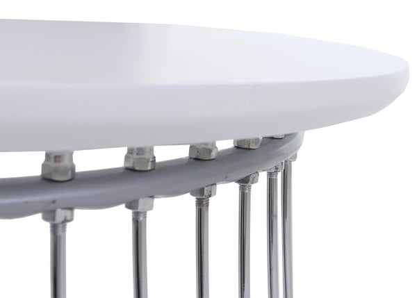 Couchtisch Beistelltisch Kaffeetisch Loungetisch Metall MDF rund Ø50cm weiss