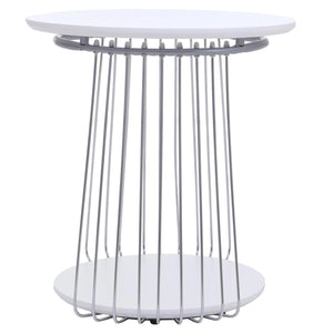Couchtisch Beistelltisch Kaffeetisch Loungetisch Metall MDF rund Ø50cm weiss