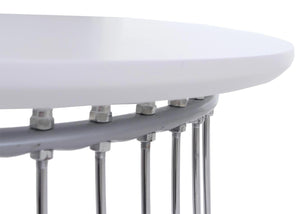 Couchtisch Beistelltisch Kaffeetisch Loungetisch Metall MDF rund Ø70cm weiss