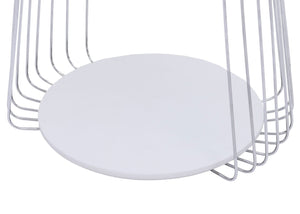 Couchtisch Beistelltisch Kaffeetisch Loungetisch Metall MDF rund Ø70cm weiss