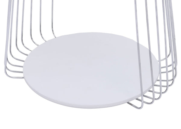 Couchtisch Beistelltisch Kaffeetisch Loungetisch Metall MDF rund Ø70cm weiss