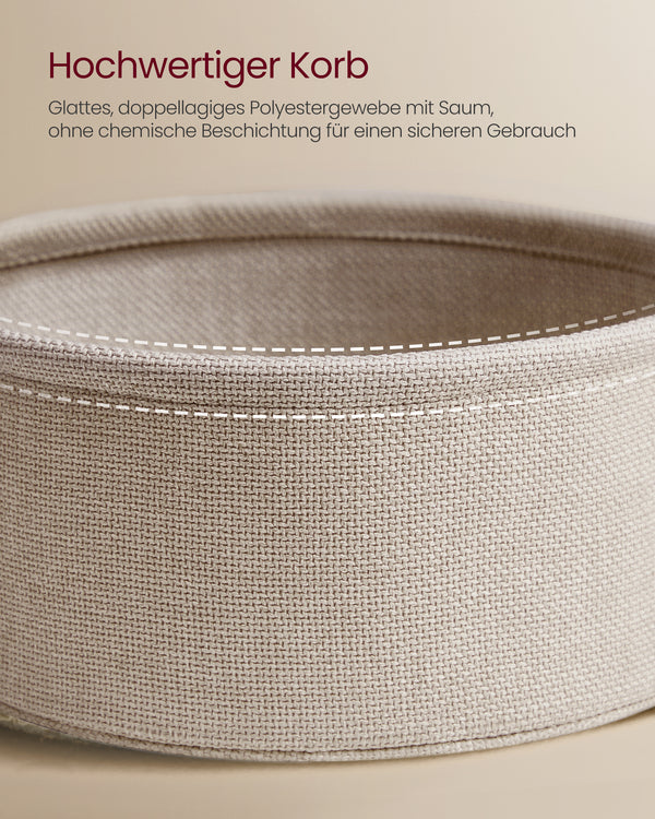 Couchtisch mit Korb rund 75cm Grau