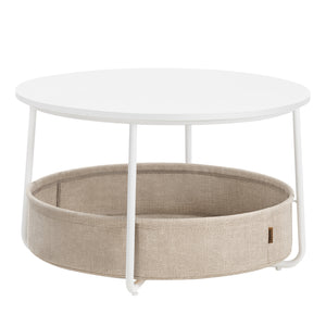 Couchtisch mit Korb rund 75cm Grau