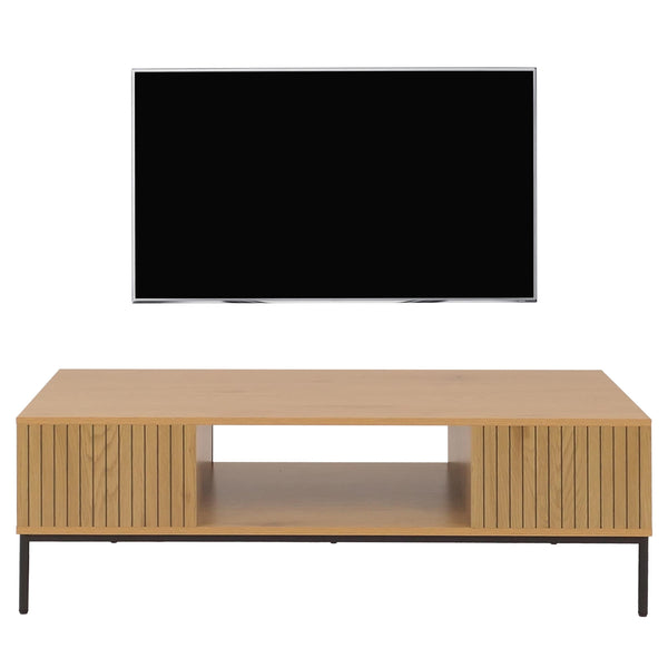 Couchtisch Tisch Sofatisch Beistelltisch Ablage MDF 39x120x60cm natur