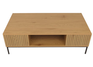 Couchtisch Tisch Sofatisch Beistelltisch Ablage MDF 39x120x60cm natur