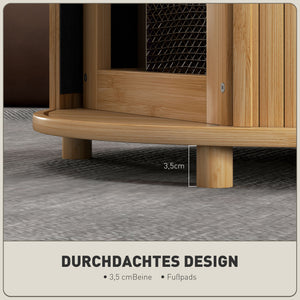 Couchtisch rund aus Bambus mit verstecktem Stauraum Ø60x45cm Natur