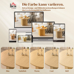 Couchtisch rund für Wohnzimmer aus Bambus natur