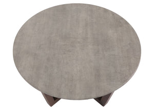 Couchtisch Beistelltisch Sofatisch HPL Laminat Ø80cm Beton-Optik dunkles Gestell
