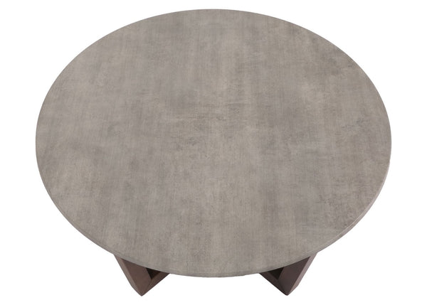 Couchtisch Beistelltisch Sofatisch HPL Laminat Ø80cm Beton-Optik dunkles Gestell