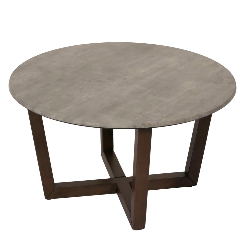 Couchtisch Beistelltisch Sofatisch HPL Laminat Ø80cm Beton-Optik dunkles Gestell