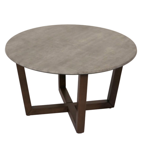 Couchtisch Beistelltisch Sofatisch HPL Laminat Ø80cm Beton-Optik dunkles Gestell