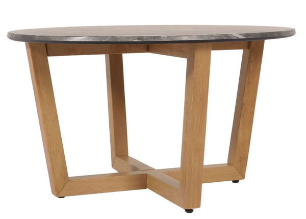 Couchtisch Beistelltisch Sofatisch HDF Laminat Ø80cm Marmoroptik helles Gestell