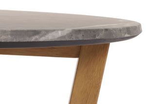 Couchtisch Beistelltisch Sofatisch HDF Laminat Ø80cm Marmoroptik helles Gestell