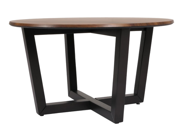 Couchtisch Beistelltisch Sofatisch HPL Laminat Ø80cm Sheesham-Optik dunkles Gestell
