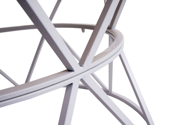 Couchtisch Kaffeetisch Beistelltisch Loungetisch Metallgestell Holz Ø66cm weiss