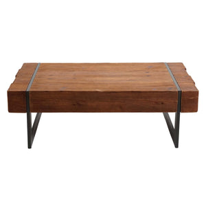 Couchtisch Wohnzimmertisch Tanne Holz rustikal massiv 40x120x60cm braun