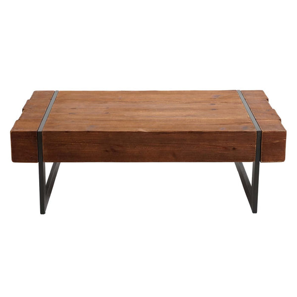 Couchtisch Wohnzimmertisch Tanne Holz rustikal massiv 40x120x60cm braun