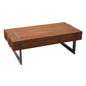 Couchtisch Wohnzimmertisch Tanne Holz rustikal massiv 40x120x60cm braun